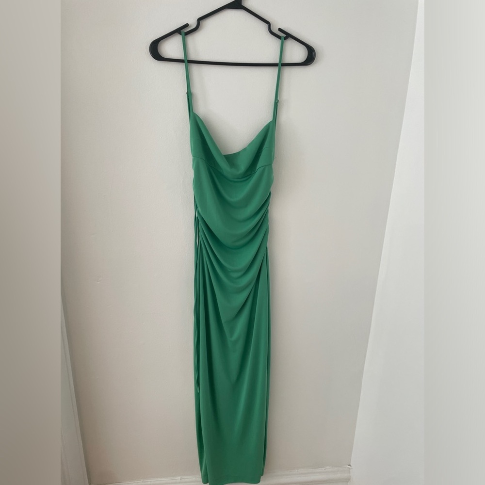Zara Green Draped Maxi Dress